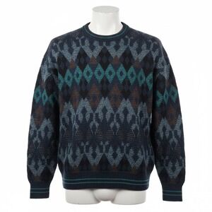 Vintage Jantzen Sweater Mens L Knit‎ Abstract Geometric Coogi Style 90s Grunge